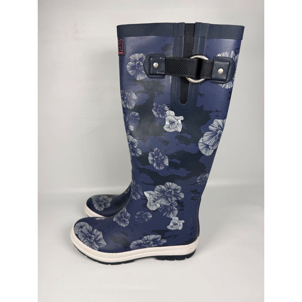 Helly Hansen Veierland 2 Graphic Tall Rain Boots Navy Floral Women's‎ US 8 - Picture 4 of 9